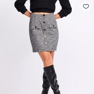 Sammie Knit Tweed Skirt - L